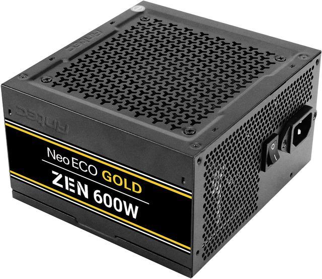 Antec NeoECO Gold Zen NE600G Zen Power Supply 600W, 80 PLUS GOLD Certified  with 120mm Silent Fan, LLC + DC to DC Design, Japanese Caps, CircuitShield  