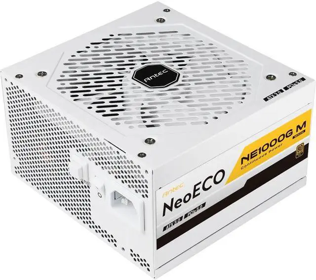 Alt view image 2 of 11 - Antec NeoECO Series NE1000G M White ATX 3.0 1000 W ATX (ATX 3.0 Compatible) 80 PLUS GOLD Certified Full Modular Active PFC Power Supply