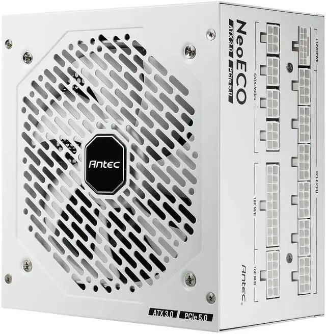 Alt view image 6 of 11 - Antec NeoECO Series NE1000G M White ATX 3.0 1000 W ATX (ATX 3.0 Compatible) 80 PLUS GOLD Certified Full Modular Active PFC Power Supply