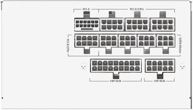 Alt view image 9 of 11 - ANTEC GSK850 V2 White ATX3.1, 750W Full Modular PSU, 80 PLUS Gold Certified, PCIE 5.1 Support, PhaseWave Design, Zero RPM Manager, 120mm Silent Fan, 10-Year Warranty, High-Quality Braided Cable