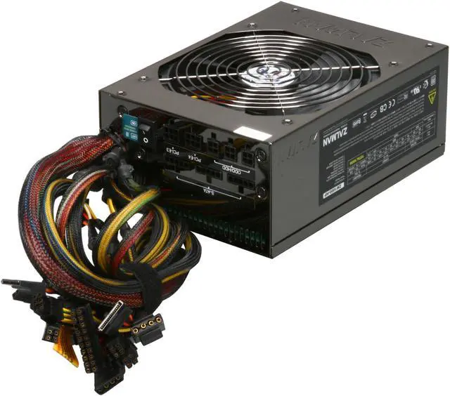 Alt view image 4 of 7 - ZALMAN ZM1000-HP 1000W Continuous @ 45°C
(Maximum Continuous Peak: 1250W) ATX12V V2.2 / EPS12V V2.91 SLI Certified CrossFire Ready 80 PLUS Certified Modular Active PFC Modular Heatpipe-Cooled SLI Power Supply