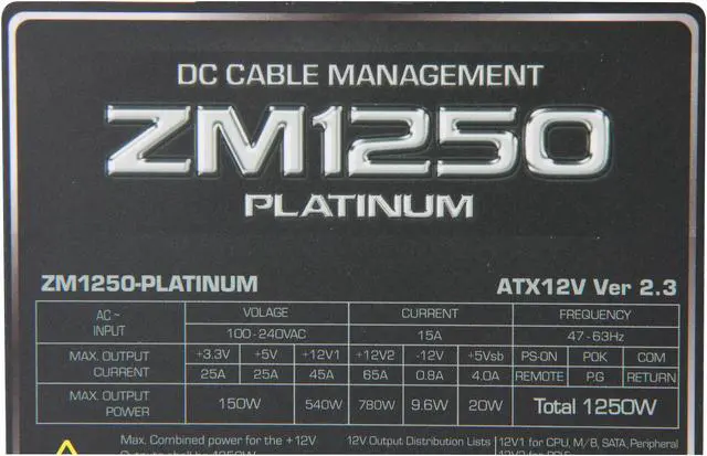 Alt view image 5 of 8 - ZALMAN 1250 Platinum 1250 W ATX12V v2.3 SLI Certified CrossFire Certified 80 PLUS PLATINUM Certified Modular Active PFC PFC SLI CrossFire Modular 1250W Power Supply