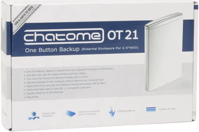 Alt view image 4 of 4 - Mapower Map-OT21CSJ-1W Aluminum 2.5" White SATA USB 2.0 & eSATA Mini Pocket-Size External Enclosure