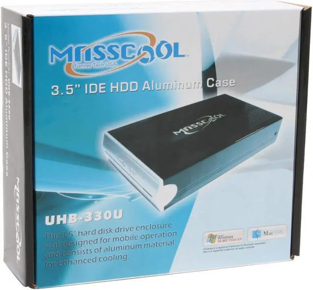 Alt view image 4 of 4 - MASSCOOL UHB-330U Aluminum with mirror finish 3.5" IDE USB 2.0 External Enclosure