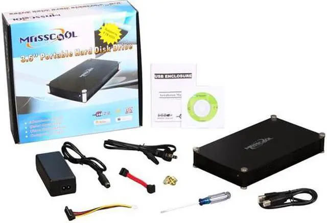 Alt view image 6 of 6 - MASSCOOL UHB-340U/PS Aluminum 3.5" Black IDE / SATA USB 2.0 External Enclosure