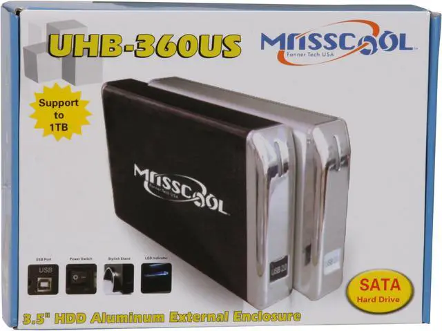 Alt view image 7 of 7 - MASSCOOL UHB-360US Aluminum 3.5" SATA USB 2.0 External Enclosure