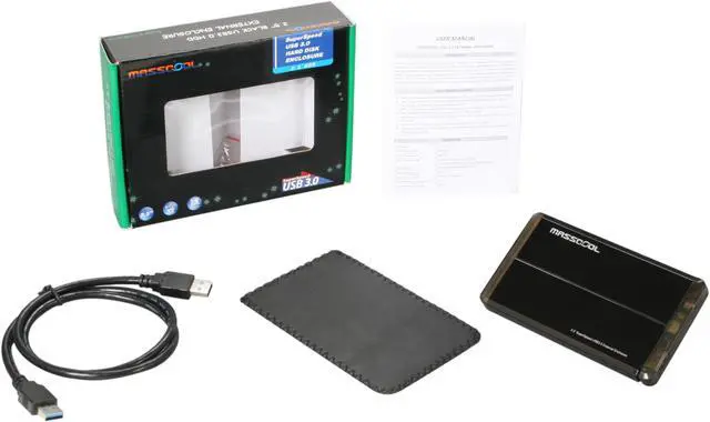 Alt view image 5 of 5 - MASSCOOL UHB-2233 Aluminum 2.5" Black SATA I/II USB 3.0 External Enclosure