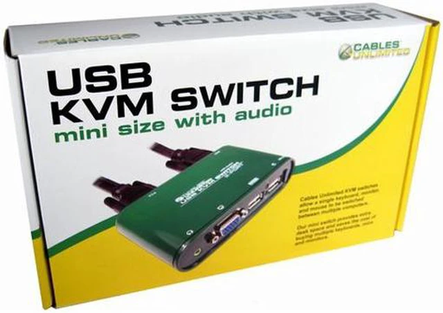 Alt view image 4 of 4 - Cables Unlimited SWB-9000UA 2 Port USB KVM Switch with Audio