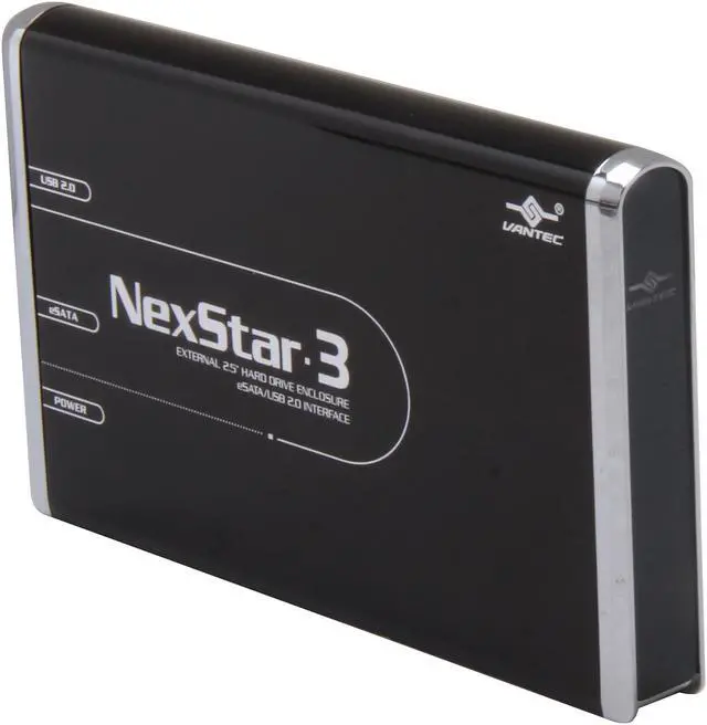 Main image of Vantec NexStar 3 2.5" SATA to USB 2.0 & eSATA External Hard Drive/SSD Enclosure (Onyx Black) - Model NST-260SU-BK