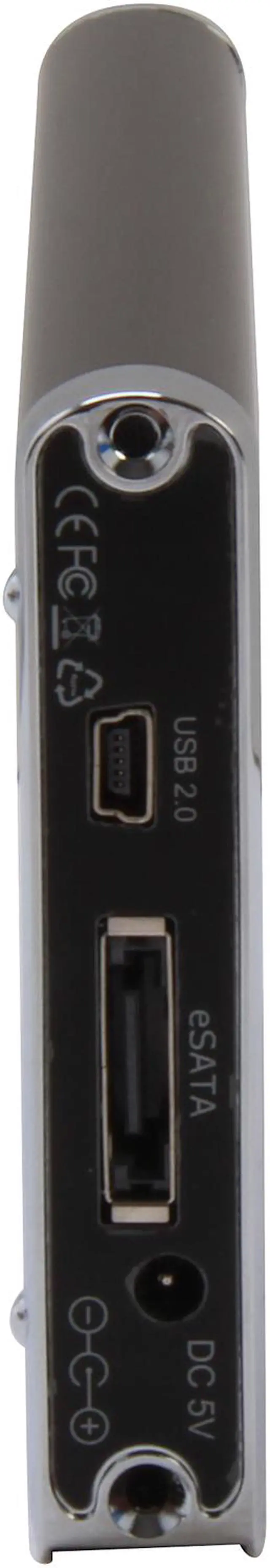 Alt view image 4 of 5 - Vantec NexStar 3 2.5" SATA to USB 2.0 & eSATA External Hard Drive/SSD Enclosure (Onyx Black) - Model NST-260SU-BK