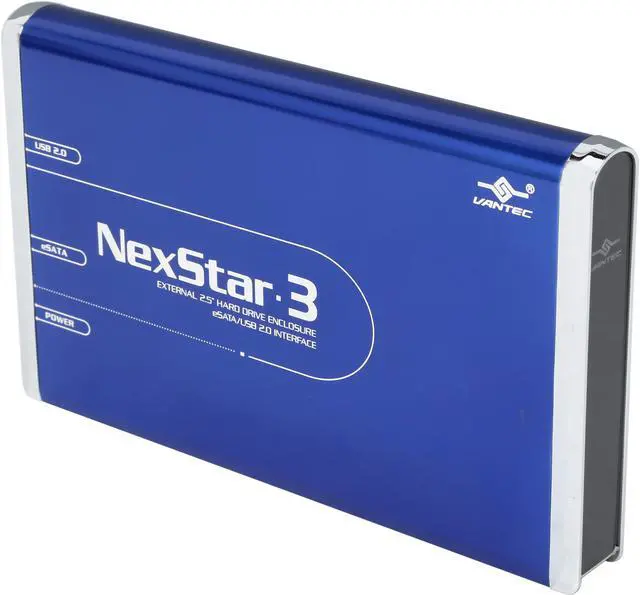 Main image of Vantec NexStar 3 2.5" SATA to USB 2.0 & eSATA External Hard Drive/SSD Enclosure (Midnight Blue) - Model NST-260SU-BL