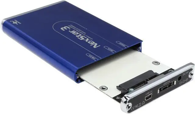 Alt view image 6 of 7 - Vantec NexStar 3 2.5" SATA to USB 2.0 & eSATA External Hard Drive/SSD Enclosure (Midnight Blue) - Model NST-260SU-BL