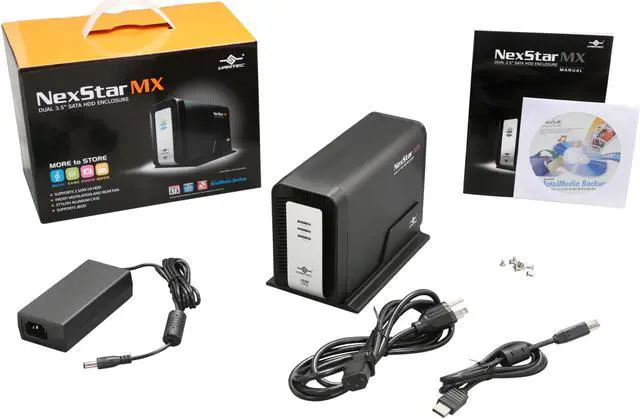 Alt view image 5 of 5 - Vantec NexStar MX Dual 3.5" SATA to USB 2.0 External Hard Drive Enclosure with JBOD - Model NST-400MX-S2