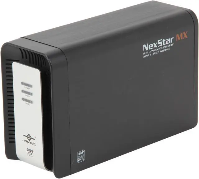 Main image of Vantec NexStar MX Dual 3.5" SATA to USB 2.0 & eSATA External Hard Drive Enclosure with JBOD/RAID 0/1 - Model NST-400MX-SR