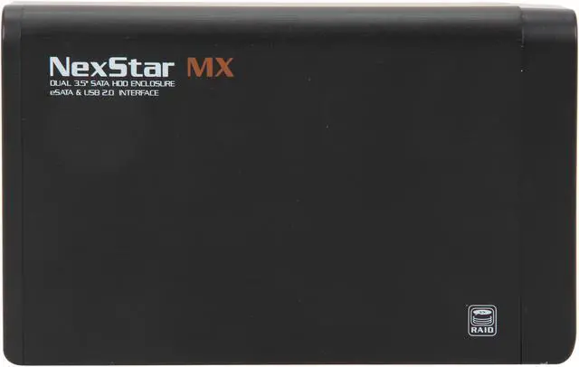 Alt view image 3 of 5 - Vantec NexStar MX Dual 3.5" SATA to USB 2.0 & eSATA External Hard Drive Enclosure with JBOD/RAID 0/1 - Model NST-400MX-SR