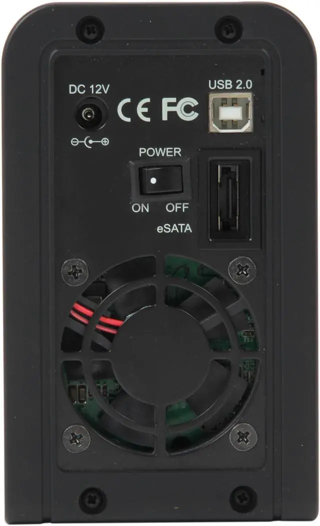 Alt view image 4 of 5 - Vantec NexStar MX Dual 3.5" SATA to USB 2.0 & eSATA External Hard Drive Enclosure with JBOD/RAID 0/1 - Model NST-400MX-SR