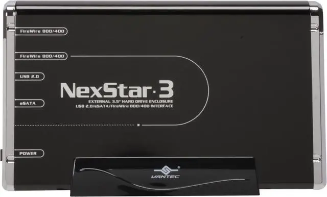 Alt view image 3 of 7 - VANTEC NexStar 3 NST-360FBSU-BK Aluminum 3.5" Black USB 2.0/eSATA/1394a/1394b External Enclosure