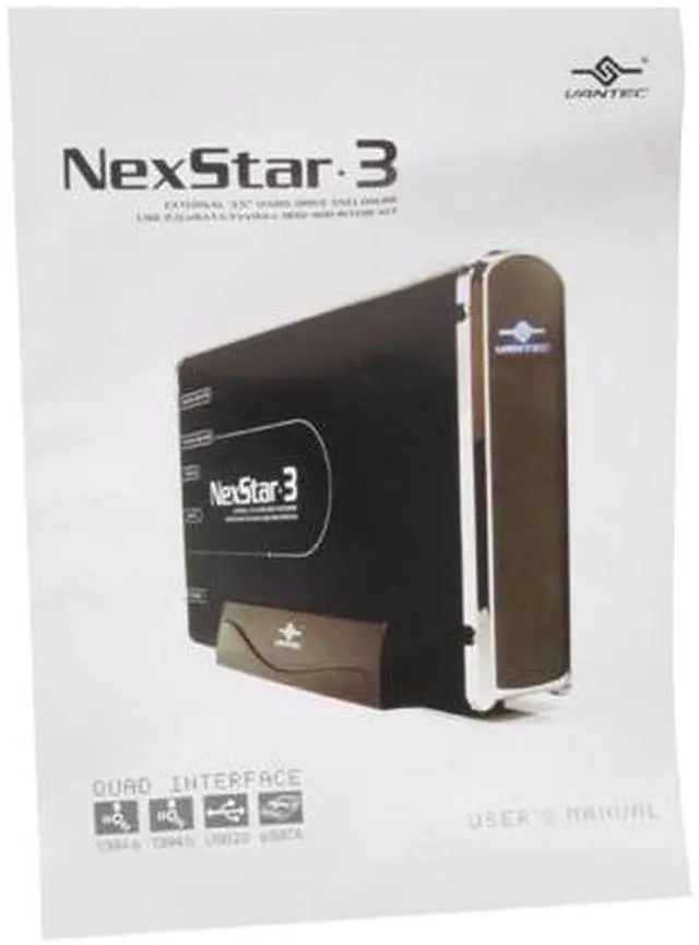 Alt view image 6 of 7 - VANTEC NexStar 3 NST-360FBSU-BK Aluminum 3.5" Black USB 2.0/eSATA/1394a/1394b External Enclosure