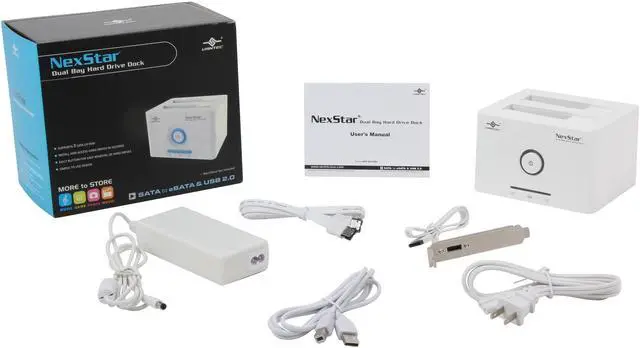 Alt view image 6 of 5 - Vantec NexStar Dual Bay 2.5"/3.5" SATA to USB 2.0 & eSATA Hard Drive Dock - Model NST-D200SU