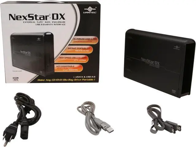 Alt view image 5 of 5 - Vantec NexStar DX 5.25" SATA to USB 2.0 & eSATA External Optical Drive Enclosure - Model NST-530SU