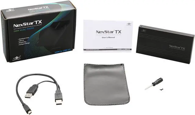 Alt view image 6 of 5 - Vantec NexStar TX 2.5" SATA to USB 2.0 External Hard Drive / SSD Enclosure - Model NST-210S2-BK