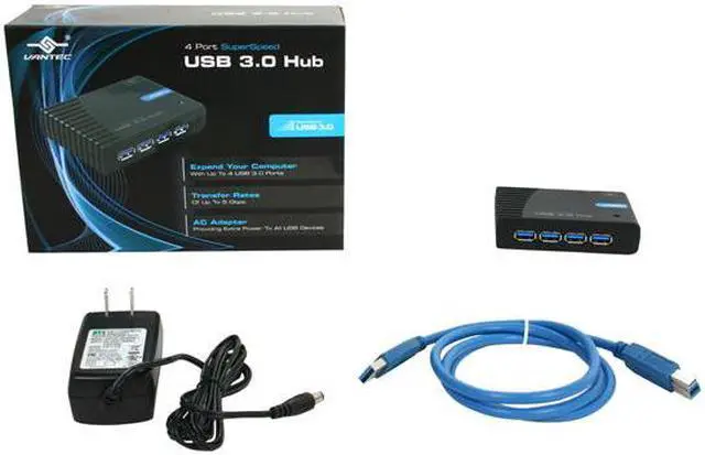 Alt view image 5 of 5 - VANTEC UGT-MH430U3 4 Port SuperSpeed USB 3.0 Hub