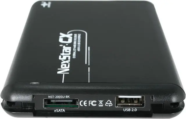 Alt view image 4 of 5 - Vantec NexStar CX 2.5" SATA to USB 2.0 & eSATA External Hard Drive/SSD Enclosure (Supports 7mm, 9.5mm, 12.5mm HDD/SSD) - Model NST-200SU-BK