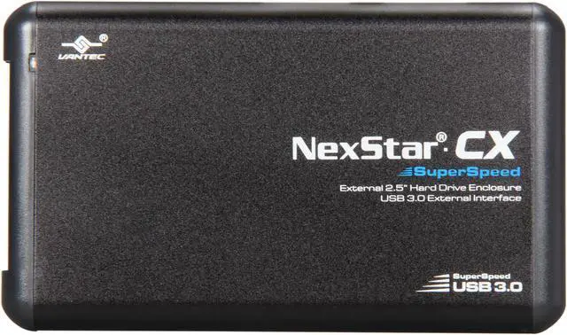 Alt view image 3 of 5 - Vantec NexStar CX SuperSpeed 2.5" SATA to USB 3.0 External Hard Drive/SSD Enclosure (Supports 7mm, 9.5mm, 12.5mm HDD/SSD) - Model NST-200S3-BK