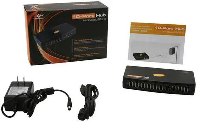 Alt view image 4 of 4 - VANTEC UGT-PH210 10 Port Hub Hi-Speed USB 2.0