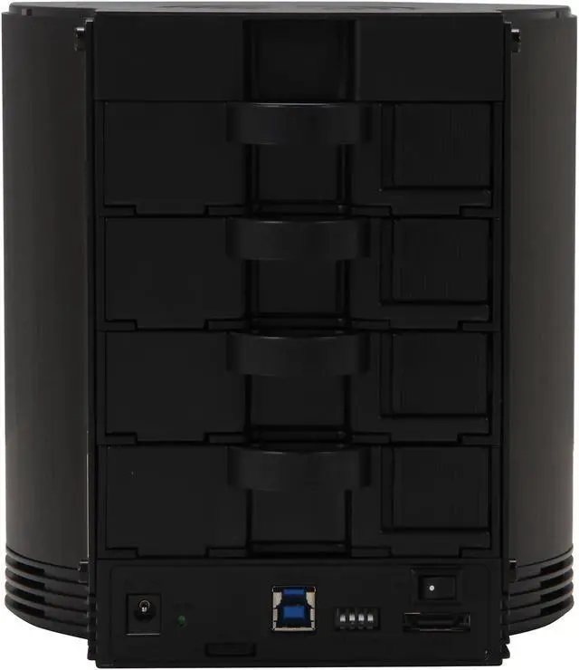 Alt view image 5 of 6 - VANTEC NexStar HX4R NST-640S3R-BK Aluminum / Plastic 3.5" Black SATA I/II/III USB 3.0 & eSATA Quad Bay RAID HDD Enclosure