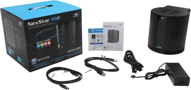 Alt view image 7 of 6 - VANTEC NexStar HX4R NST-640S3R-BK Aluminum / Plastic 3.5" Black SATA I/II/III USB 3.0 & eSATA Quad Bay RAID HDD Enclosure