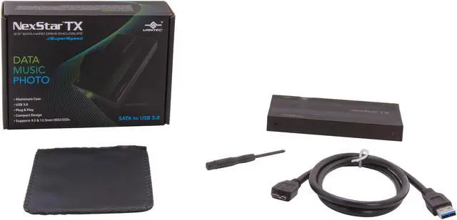Alt view image 5 of 5 - VANTEC NexStar TX NST-210S3-BK Aluminum 2.5" Black SATA I/II/III USB 3.0 External Enclosure