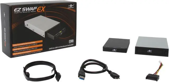 Alt view image 5 of 5 - VANTEC EZ Swap EX MRK-253ST-BK Aluminum / Plastic 2.5" Black SATA I/II/III USB 3.0 2.5" SATA III SSD/HDD Mobile Rack (Full Kit)