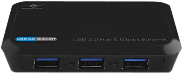 Alt view image 2 of 4 - VANTEC UGT-MH330GNA 3-Port USB 3.0 Hub with Gigabit Ethernet Port