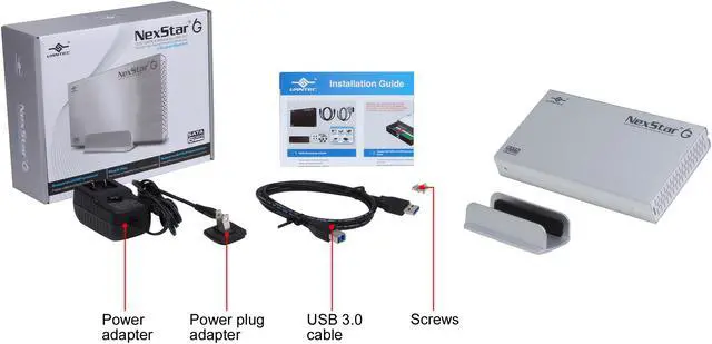 Alt view image 8 of 8 - VANTEC NST-366S3-SV Aluminum / Plastic 3.5" Silver SATA I/II/III USB 3.0 ( Backwards compatible with USB 2.0 & 1.1 ) 3.5" SATA III 6 Gb/s to USB 3.0 External Hard Drive Enclosure