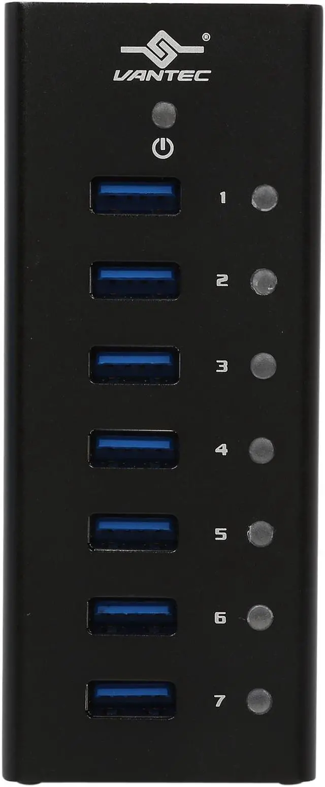 Alt view image 2 of 7 - Vantec UGT-AH700U3 7-Port USB 3.0 Aluminum Hub w/ Power Adapter