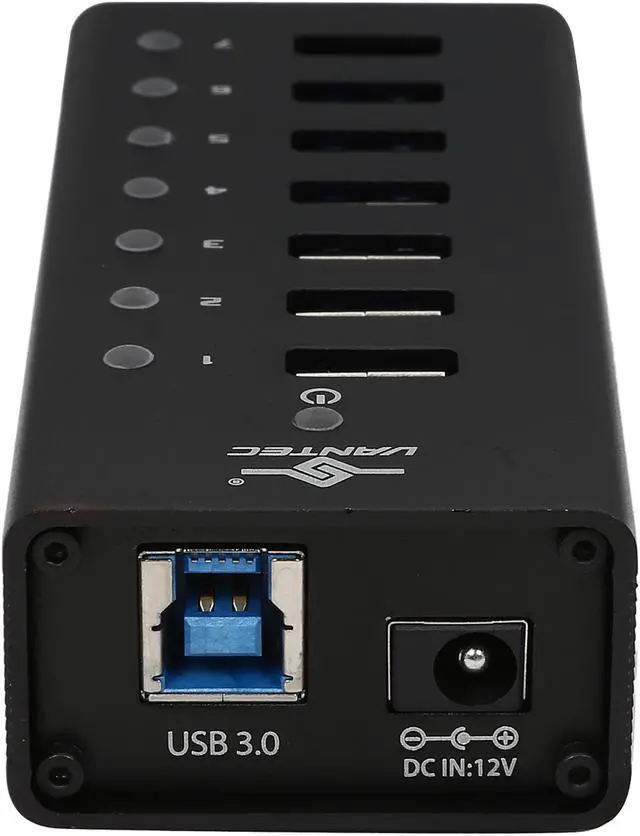 Alt view image 4 of 7 - Vantec UGT-AH700U3 7-Port USB 3.0 Aluminum Hub w/ Power Adapter