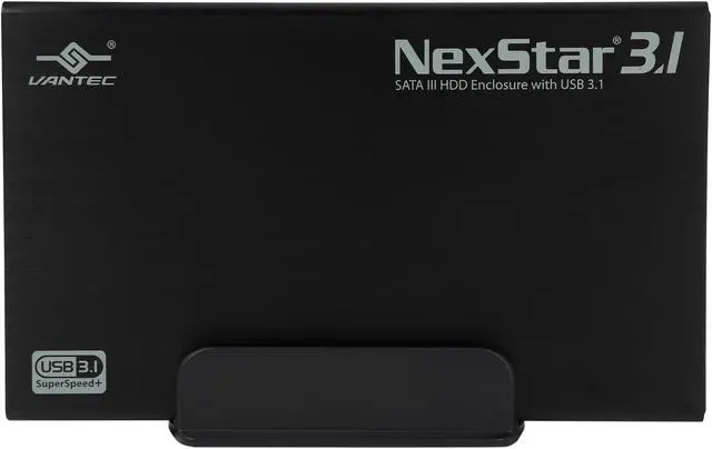 Alt view image 2 of 5 - VANTEC NST-370A31-BK Aluminum / Plastic 3.5" Black Standard SATA USB Type-B 3.5” SATA 6 Gb/s to USB 3.1 Gen II Type-A HDD Enclosure