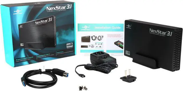 Alt view image 4 of 5 - VANTEC NST-370A31-BK Aluminum / Plastic 3.5" Black Standard SATA USB Type-B 3.5” SATA 6 Gb/s to USB 3.1 Gen II Type-A HDD Enclosure