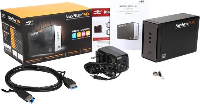 Alt view image 6 of 6 - VANTEC NST-225MX-S3 Aluminum / Plastic 2.5" Black Dual 2.5" SATA 6Gb/s to USB 3.0 HDD/SSD RAID Enclosure