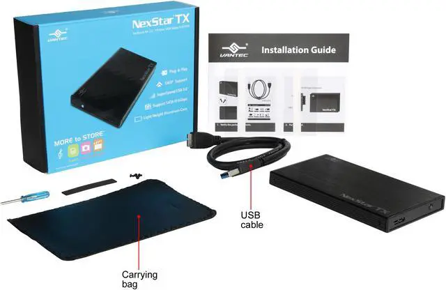 Alt view image 8 of 8 - VANTEC NexStar TX 2.5" SATA 6Gb/s to USB 3.0 SSD/HDD Enclosure