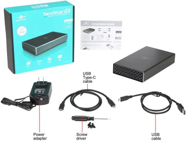 Alt view image 12 of 17 - VANTEC NST-371C31-BK Aluminum / Plastic 2.5" & 3.5" Black SATA I/II/III USB 3.1 Type C NexStar GX USB 3.1 Gen 2 Type-C 3.5" SATA HDD/SSD Enclosure