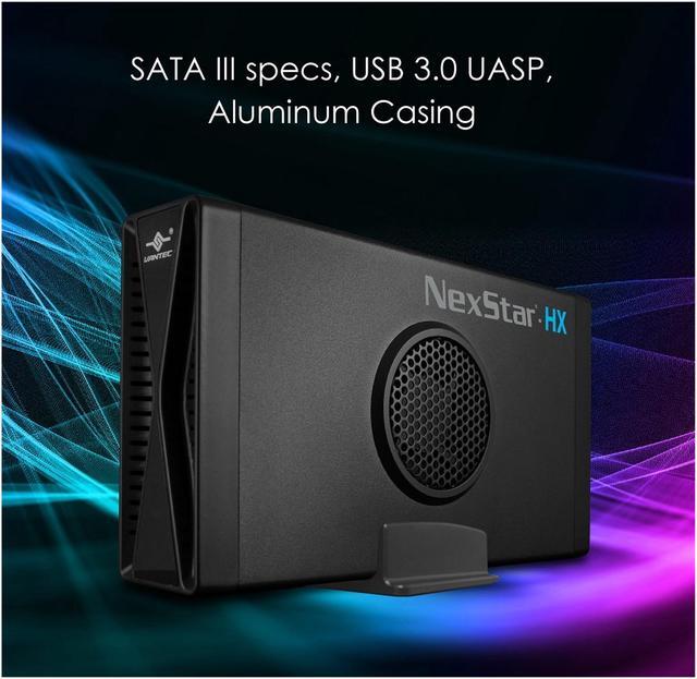 Alt view image 3 of 6 - VANTEC NexStar HX NST-387S3-BK Aluminum / ABS Plastic 3.5" Black SATA I/II/III USB 3.0 3.5" SATA III Hard Drive Enclosure USB 3.0 With Fan