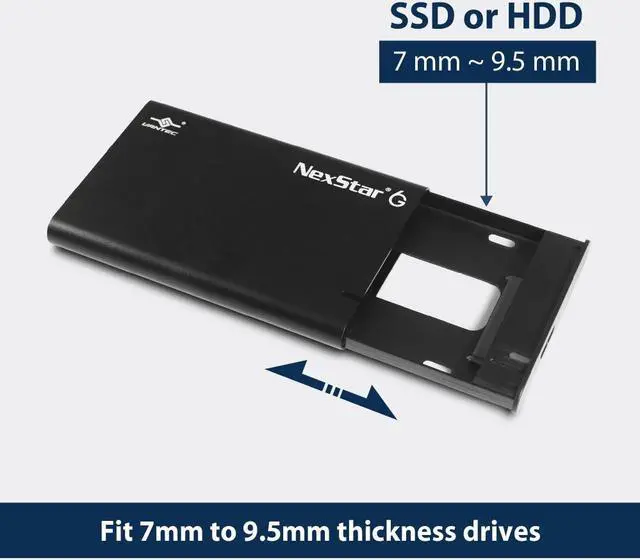 Alt view image 5 of 6 - Vantec NexStar 6G 2.5” SATA III to USB 3.2 Gen1 External SSD/HDD Enclosure NST-268S3-BK
