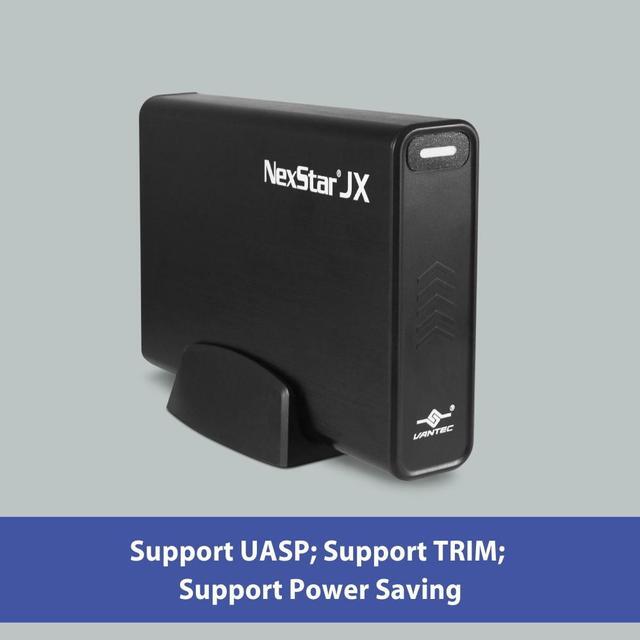 Alt view image 2 of 5 - Vantec NexStar JX USB 3.2 Gen1x1, 3.5" or 2.5” SATA III HDD/SSD Drive Enclosure with eSATA - Aluminum casing, ABS Plastic - Black NST-358SU3-BK