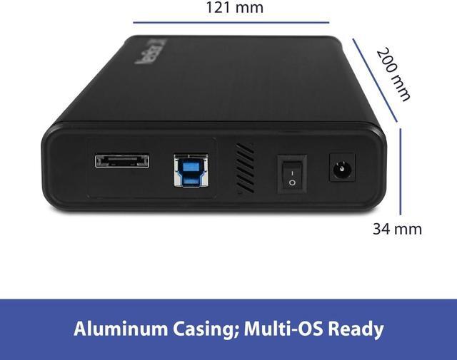 Alt view image 5 of 5 - Vantec NexStar JX USB 3.2 Gen1x1, 3.5" or 2.5” SATA III HDD/SSD Drive Enclosure with eSATA - Aluminum casing, ABS Plastic - Black NST-358SU3-BK