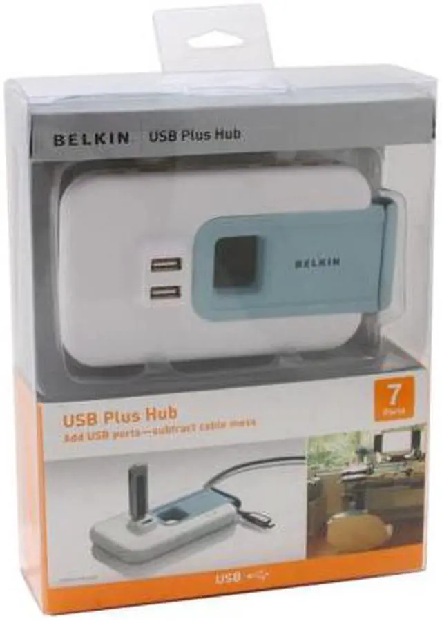 Alt view image 10 of 10 - BELKIN F5U307-WHT 7-Port Plus Hub