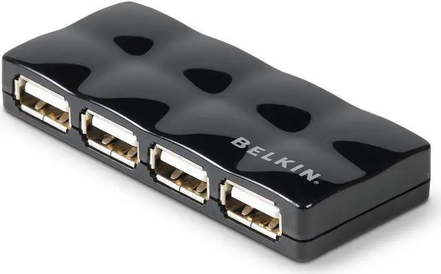 Alt view image 2 of 2 - BELKIN F5U404-BLK Hi-Speed USB 2.0 4-Port Mobile Hub