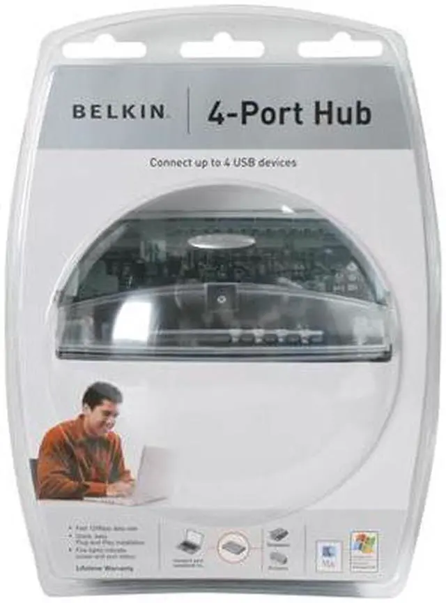 Alt view image 3 of 3 - BELKIN F5U021vSN USB 1.1 4-Port Hub