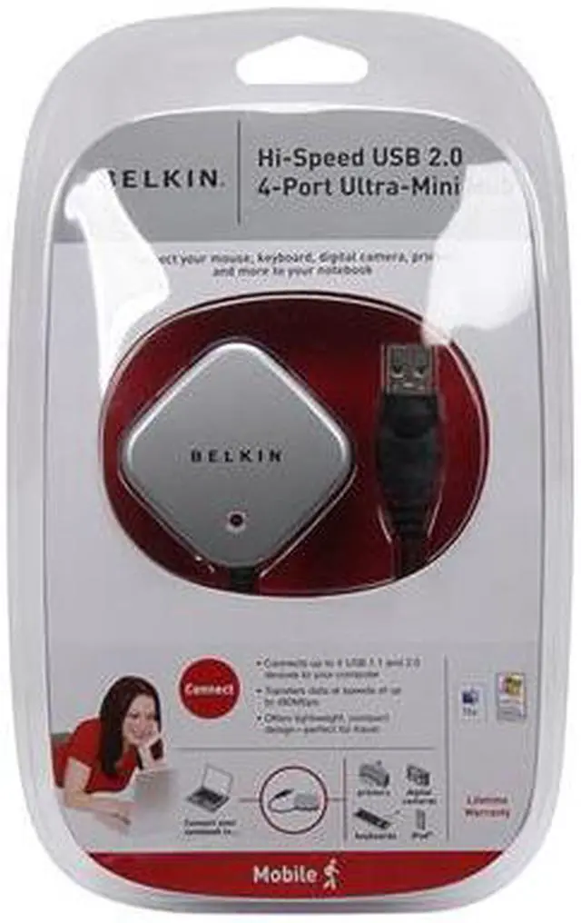 Alt view image 5 of 5 - BELKIN F5U407 USB 2.0 4-Port Ultra Mini Hub